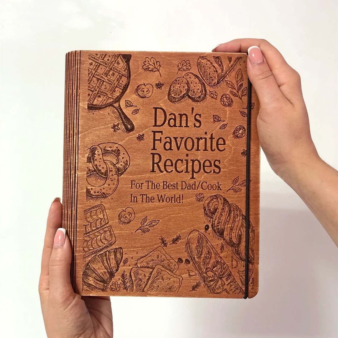Personalised Family Wooden Recipe Book Mother's Day Gift