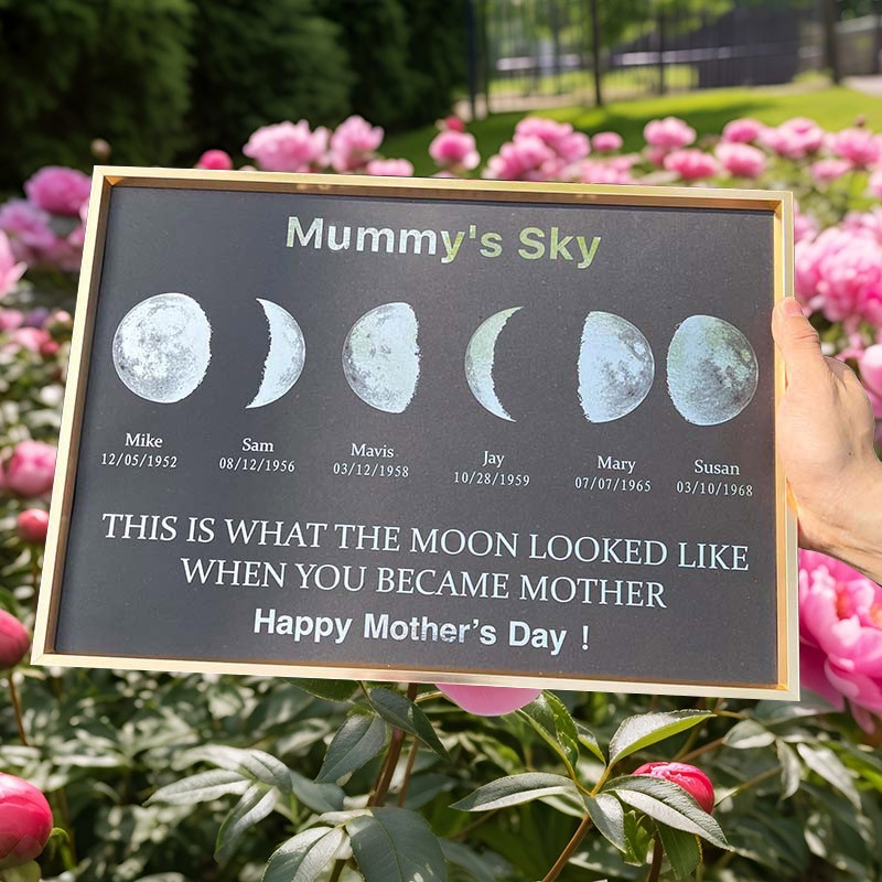 Personalised Moon Phase Wood Frame Mother's Day Gift