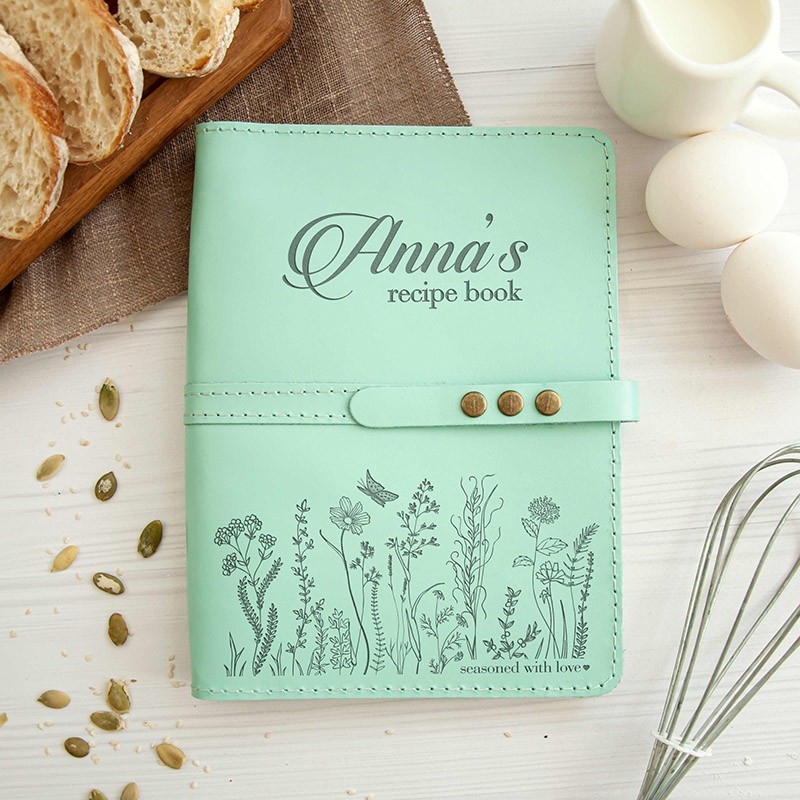 Personalised Family Leather Recipe Book Mother's Day Gift