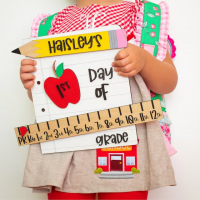 Personalised First/100th/Last Day of School Interchangeable Back to School Sign Prop For Kids Gift Ideas
