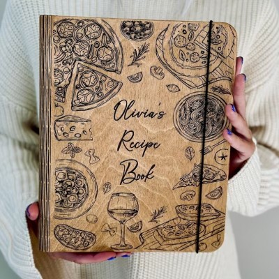 Personalised Family Wooden Recipe Book Mother's Day Gift