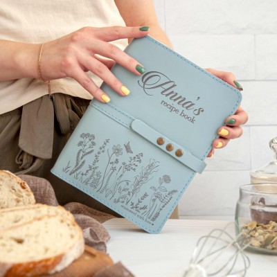 Personalised Family Leather Recipe Book Mother's Day Gift