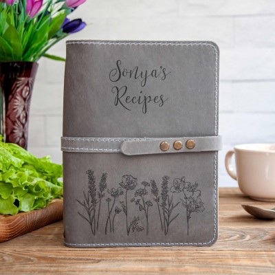 Personalised Family Leather Recipe Book Mother's Day Gift