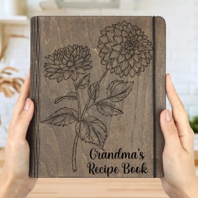 Personalised Family Wooden Recipe Book Mother's Day Gift