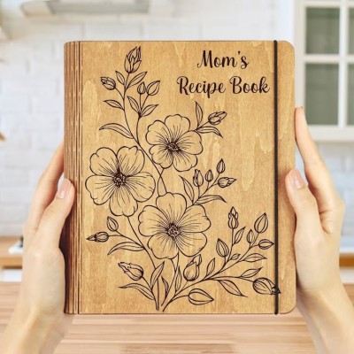 Personalised Family Wooden Recipe Book Mother's Day Gift
