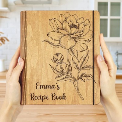 Personalised Family Wooden Recipe Book Mother's Day Gift