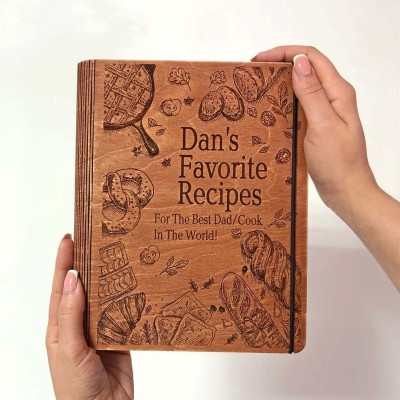 Personalised Family Wooden Recipe Book Mother's Day Gift