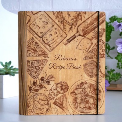 Personalised Family Wooden Recipe Book Mother's Day Gift