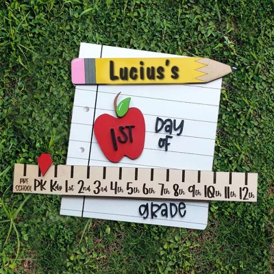 Personalised First/100th/Last Day of School Interchangeable Back to School Sign Prop For Kids Gift Ideas