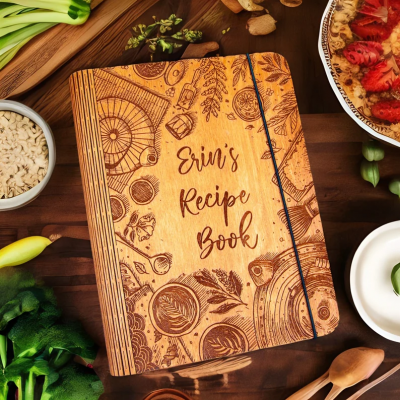Personalised Family Wooden Recipe Book Mother's Day Gift