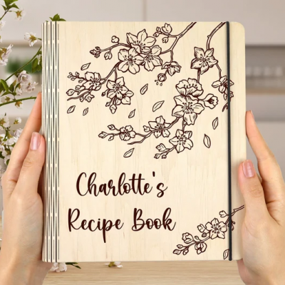 Personalised Family Wooden Recipe Book Mother's Day Gift