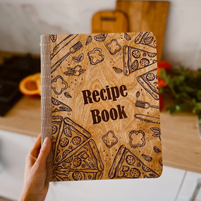 Personalised Family Wooden Recipe Book Mother's Day Gift