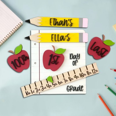 Personalised First/100th/Last Day of School Interchangeable Back to School Sign Prop For Kids Gift Ideas