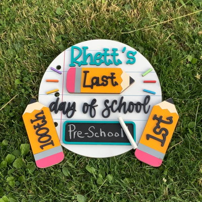 Personalised First/100th/Last Day of School Interchangeable Back to School Sign Prop For Kids Gift Ideas