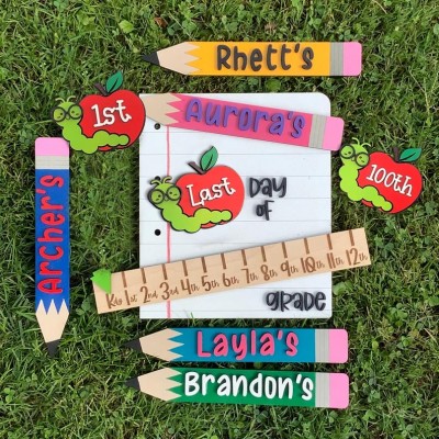 Personalised First/100th/Last Day of School Interchangeable Back to School Sign Prop For Kids Gift Ideas