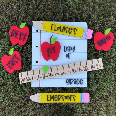 Personalised First/100th/Last Day of School Interchangeable Back to School Sign Prop For Kids Gift Ideas