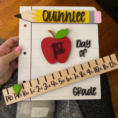Personalised First/100th/Last Day of School Interchangeable Back to School Sign Prop For Kids Gift Ideas