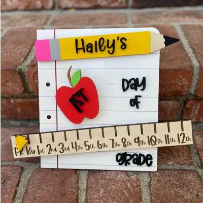 Personalised First/100th/Last Day of School Interchangeable Back to School Sign Prop For Kids Gift Ideas