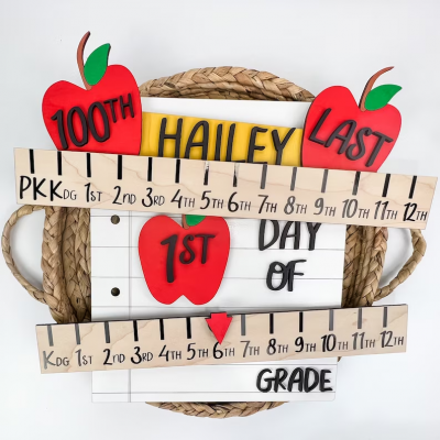 Personalised First/100th/Last Day of School Interchangeable Back to School Sign Prop For Kids Gift Ideas