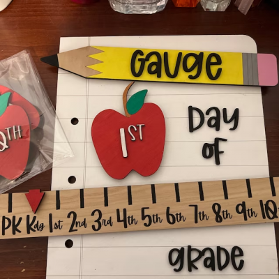 Personalised First/100th/Last Day of School Interchangeable Back to School Sign Prop For Kids Gift Ideas