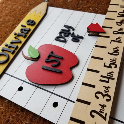 Personalised First/100th/Last Day of School Interchangeable Back to School Sign Prop For Kids Gift Ideas