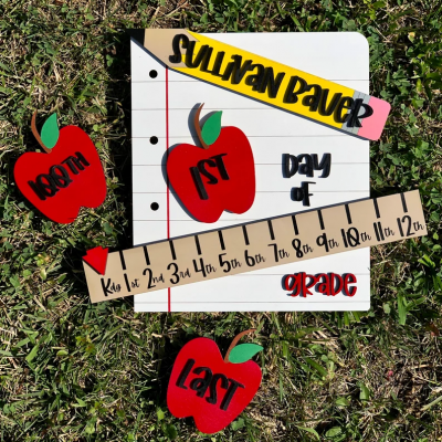 Personalised First/100th/Last Day of School Interchangeable Back to School Sign Prop For Kids Gift Ideas